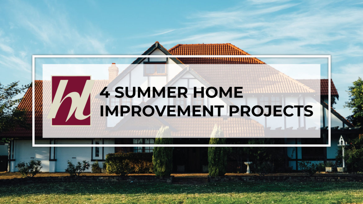 A large Spanish styled home with adobe roof with text 4 Summer Home Improvement Projects