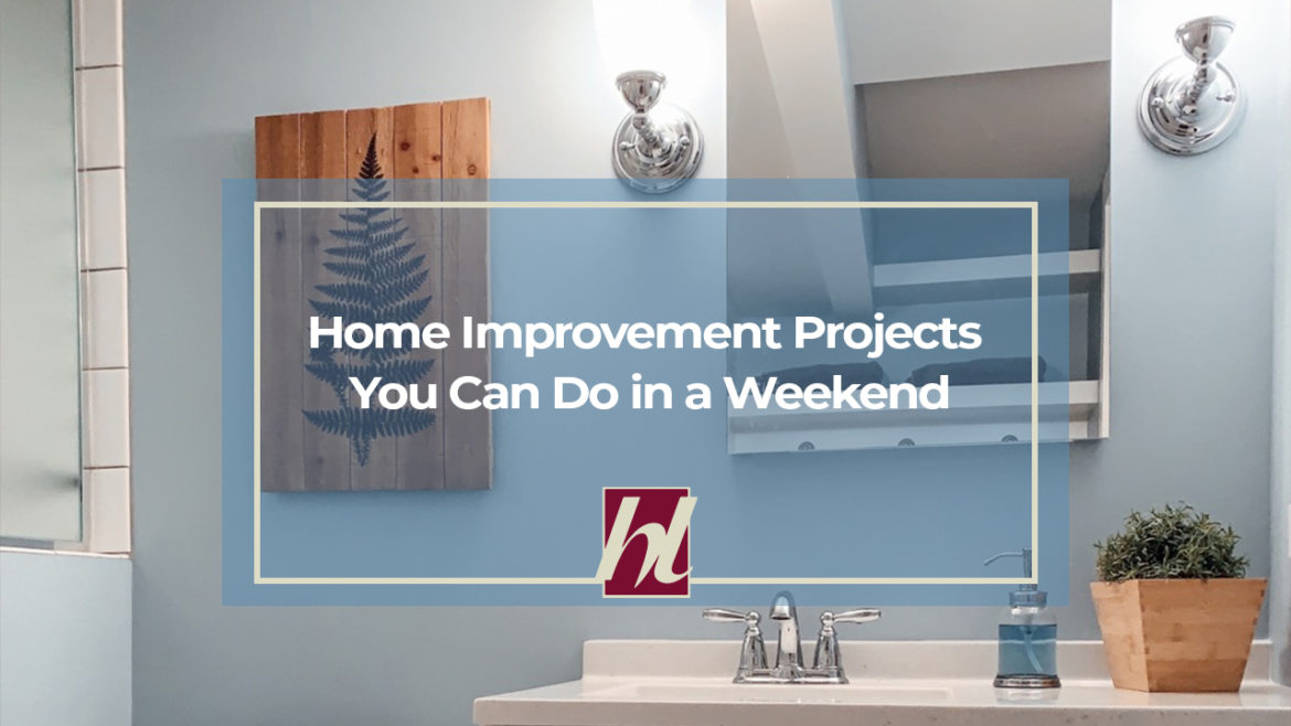 A modern bathroom counter top with text "Home Improvement Projects You Can Do In a Weekend" featured in a House Lift blog banner