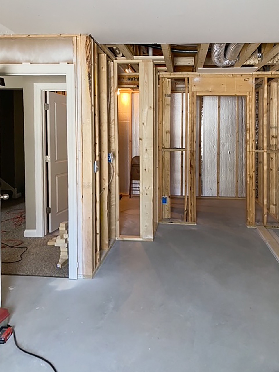 A picture of a houselift basement being remodeled