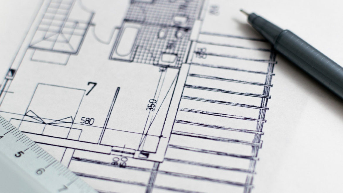 An image of an architectural blue print for House Lift blog "From Idea to Breaking Ground - Steps to Remodeling Your Home"